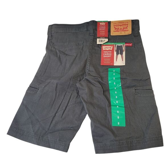 Levi's Youth Boy Cargo Shorts Adjustable Waistband Flex Stretch Gray Size 8 - Picture 2 of 10